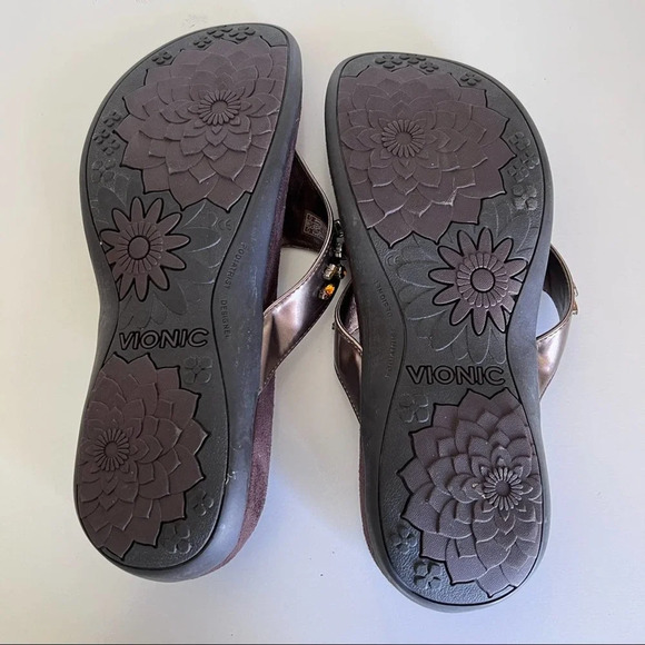 COPY - Vionic Pearl Jeweled Bronze Sandals - Picture 9 of 11